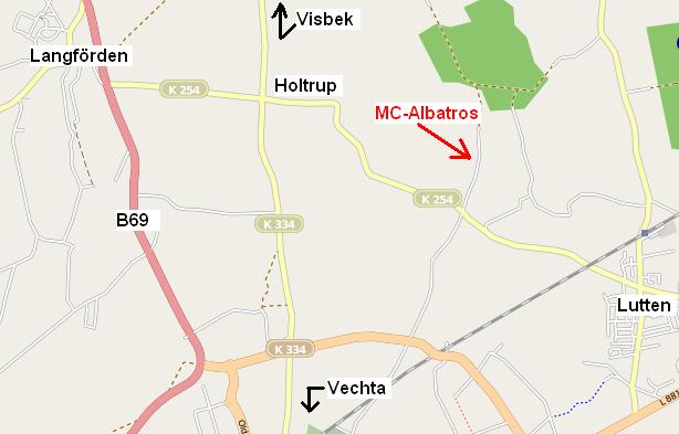 Kartenausdruck von Westerlutten mit Standort Flugplatz